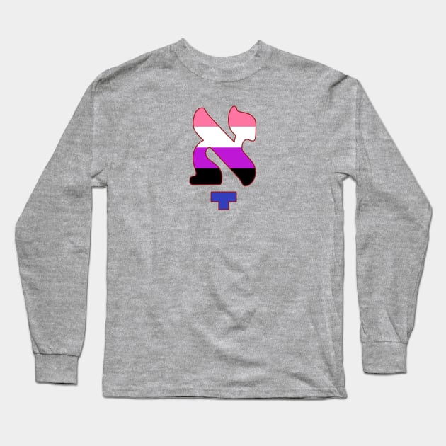 Kometz Aleph (Genderfluid Pride Colors) Long Sleeve T-Shirt by dikleyt